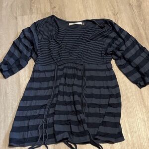 Old Navy Black Striped Blouse